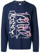 Napa By Martine Rose Abstract Print Long Sleeve Top - Blue