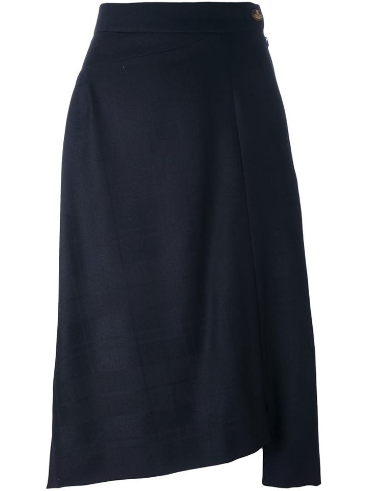 Vivienne Westwood Red Label Lateral Slit Mid Skirt, Women's, Size: 44, Black, Polyester/viscose/wool