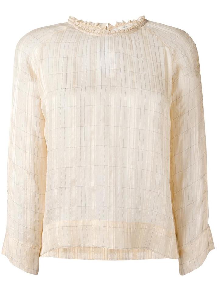 Bellerose Checked Blouse, Women's, Size: 2, Nude/neutrals, Silk/polyester