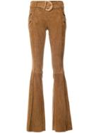 Drome Zip Flared Trousers - Brown