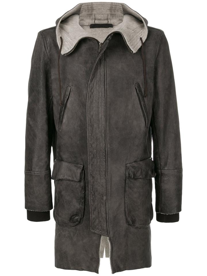 Salvatore Santoro Zipped Biker Coat - Brown