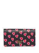Prada Saffiano Leather Heart Print Mini-bag - Black
