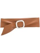 Orciani Wide Square Buckle Belt - Brown
