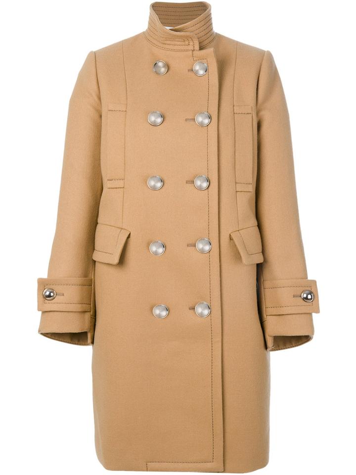 Sacai - Double Breasted Pea Coat - Women - Cupro/wool - 2, Brown, Cupro/wool