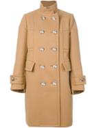 Sacai - Double Breasted Pea Coat - Women - Cupro/wool - 2, Brown, Cupro/wool