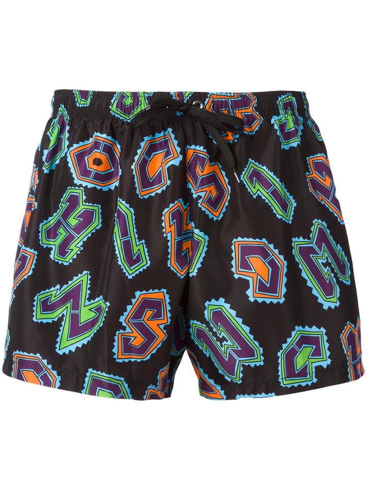Moschino - Logo Swimming Shorts - Men - Polyester - M, Black, Polyester
