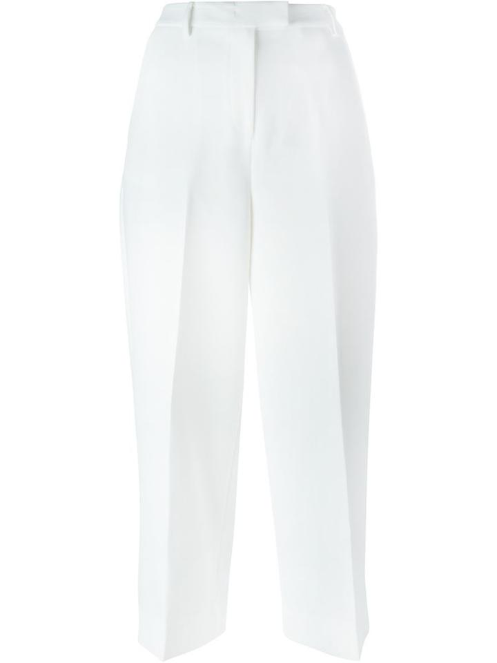 Michael Michael Kors Cropped Trousers, Women's, Size: 4, White, Polyester/spandex/elastane
