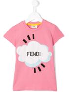 Fendi Kids Cloud T-shirt, Girl's, Size: 7 Yrs, Pink/purple