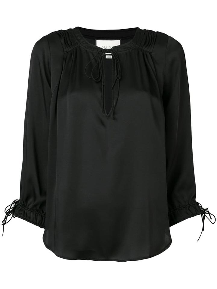 Alexis Tie Neck Blouse - Black