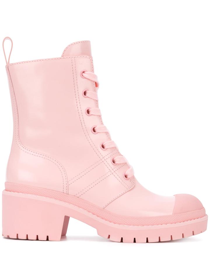 Marc Jacobs Bristo Lace-up Combat Boots - Pink & Purple
