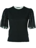 Alexander Mcqueen Round Neck Knit Top, Women's, Size: Small, Black, Wool/viscose/polyester/spandex/elastane