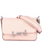 Tod's Double T Shoulder Bag, Women's, Pink/purple, Leather