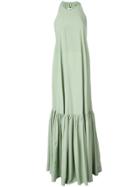 Tibi Halterneck Maxi Dress - Green