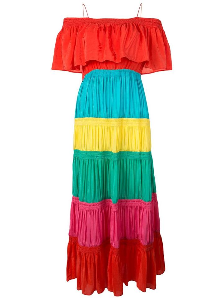 Alice+olivia Block Stripe Dress - Red