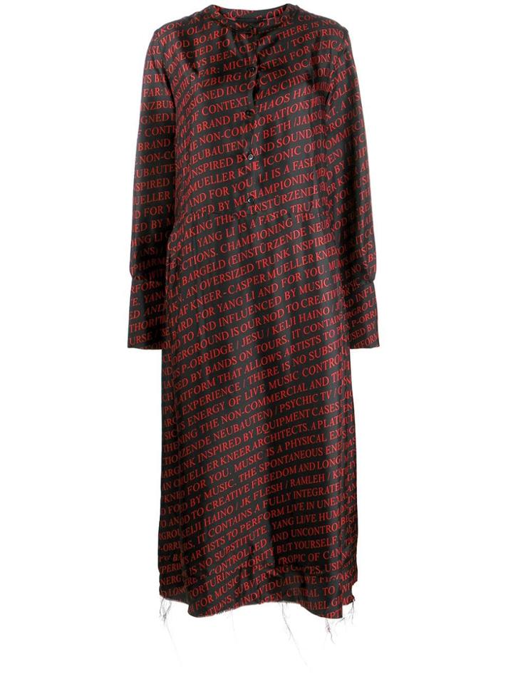 Yang Li Text Print Dress - Black