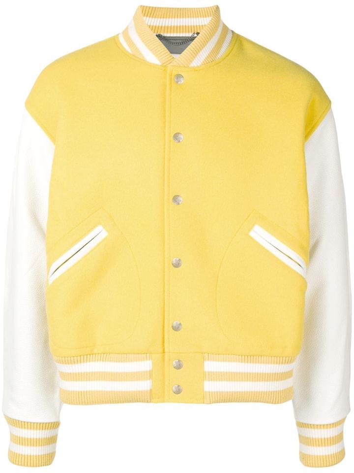 Misbhv Contrast Sleeve Varsity Jacket - Yellow