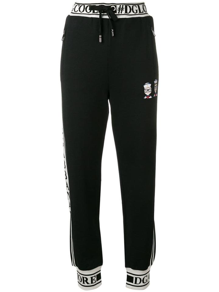 Dolce & Gabbana Logo Trimmed Track Trousers - Black