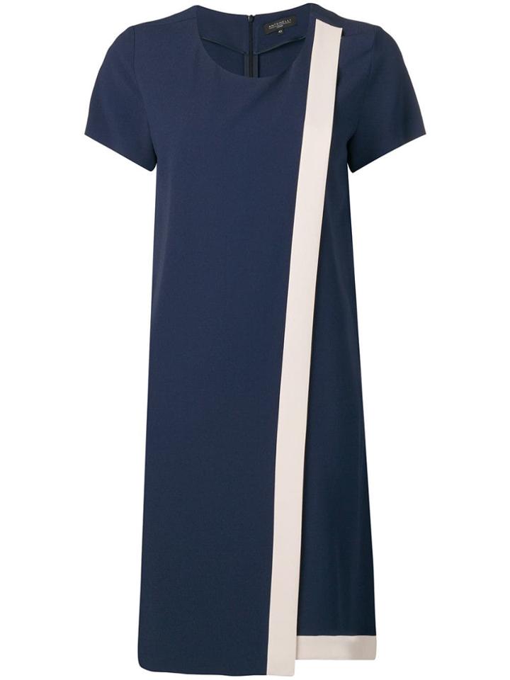 Antonelli Wrap-style Contrast Panel Dress - Blue