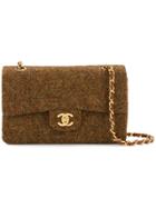 Chanel Vintage Tweed Cf Shoulder Bag - Brown