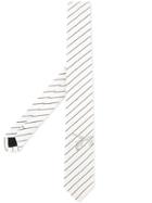 Roar Striped Guns Tie - White
