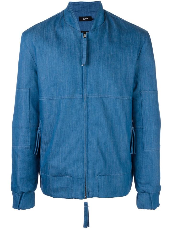 Blood Brother Denim Bomber Jacket - Blue