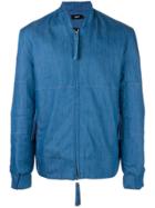 Blood Brother Denim Bomber Jacket - Blue