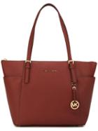 Michael Michael Kors Large 'jet Set' Tote, Women's, Red, Leather