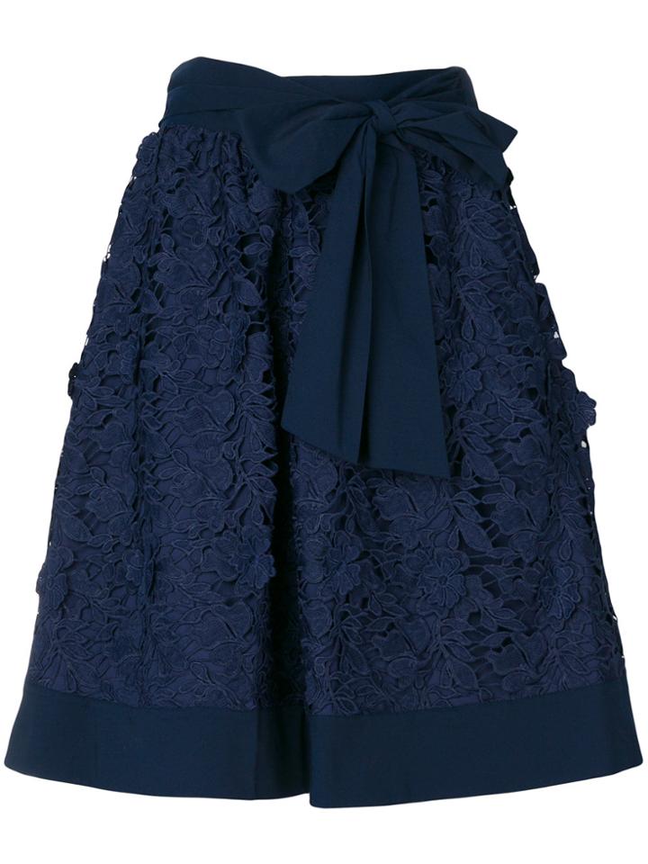 Steffen Schraut Floral Macrame Skirt - Blue