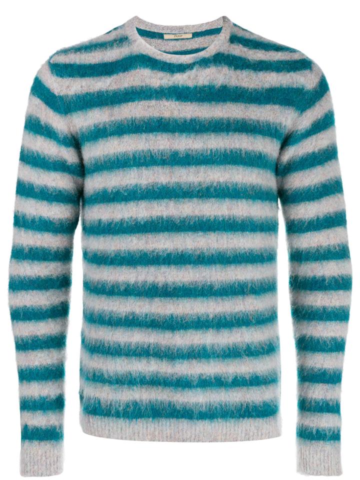 Nuur Stripped Knit Sweater - Grey