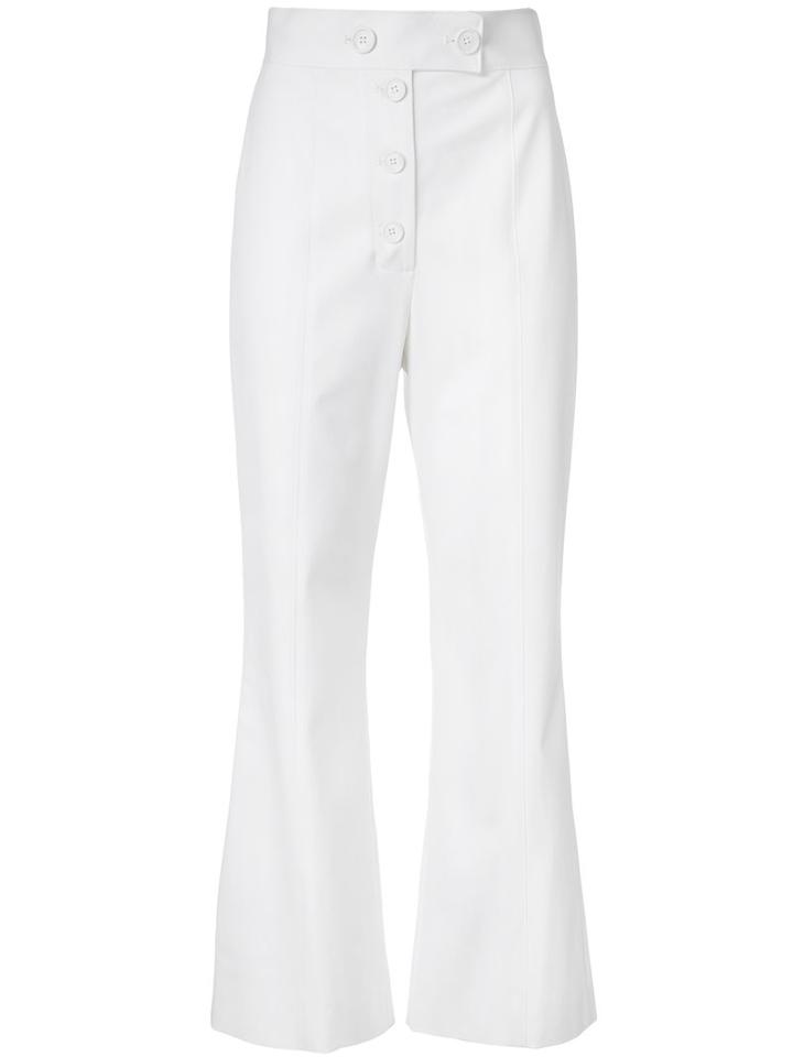 Proenza Schouler - Cropped Flared Trousers - Women - Spandex/elastane/wool - 2, White, Spandex/elastane/wool