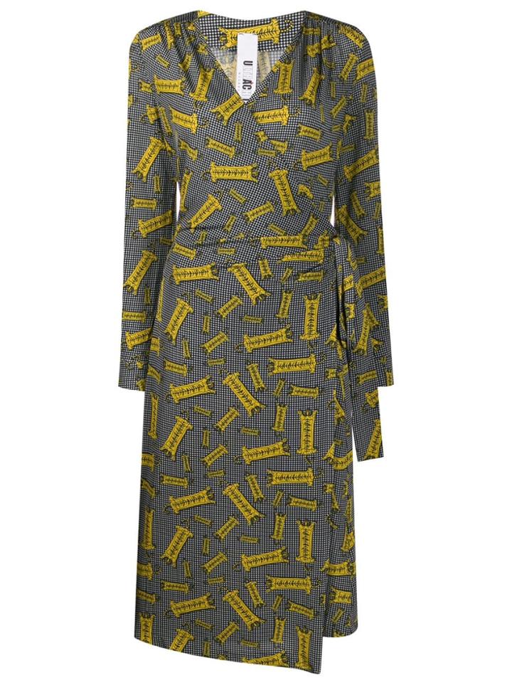 Ultràchic Tiger-print Wrap Dress - Black