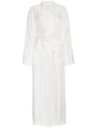 Givenchy Belted Jacquard Silk Blend Jacket - White