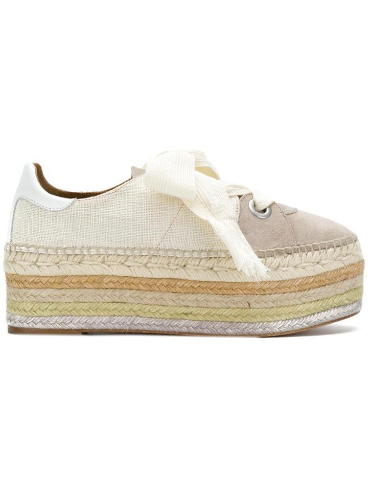 Chloé Canvas Flatform Espadrilles - Neutrals