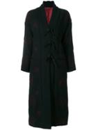Romeo Gigli Pre-owned Contrasting Embroidery Coat - Black