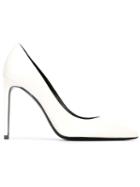 Saint Laurent Paris Pumps, Women's, Size: 38, White, Calf Leather/leather