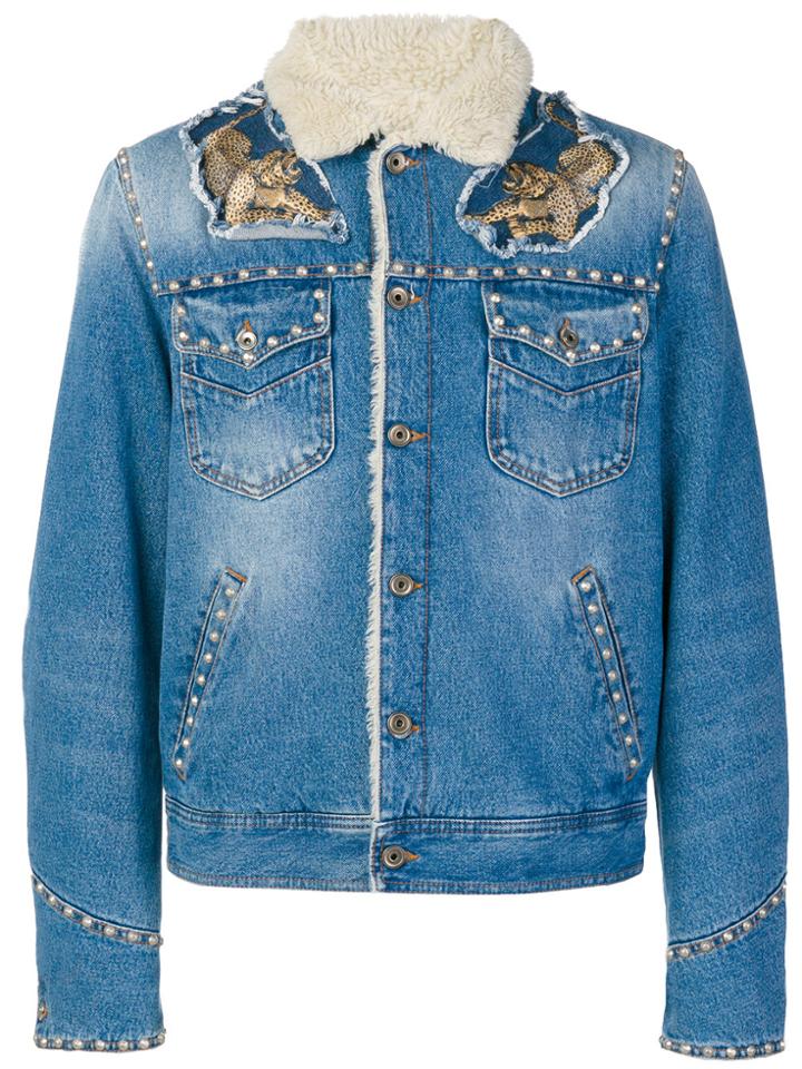 Just Cavalli Embellished Denim Jacket - Blue