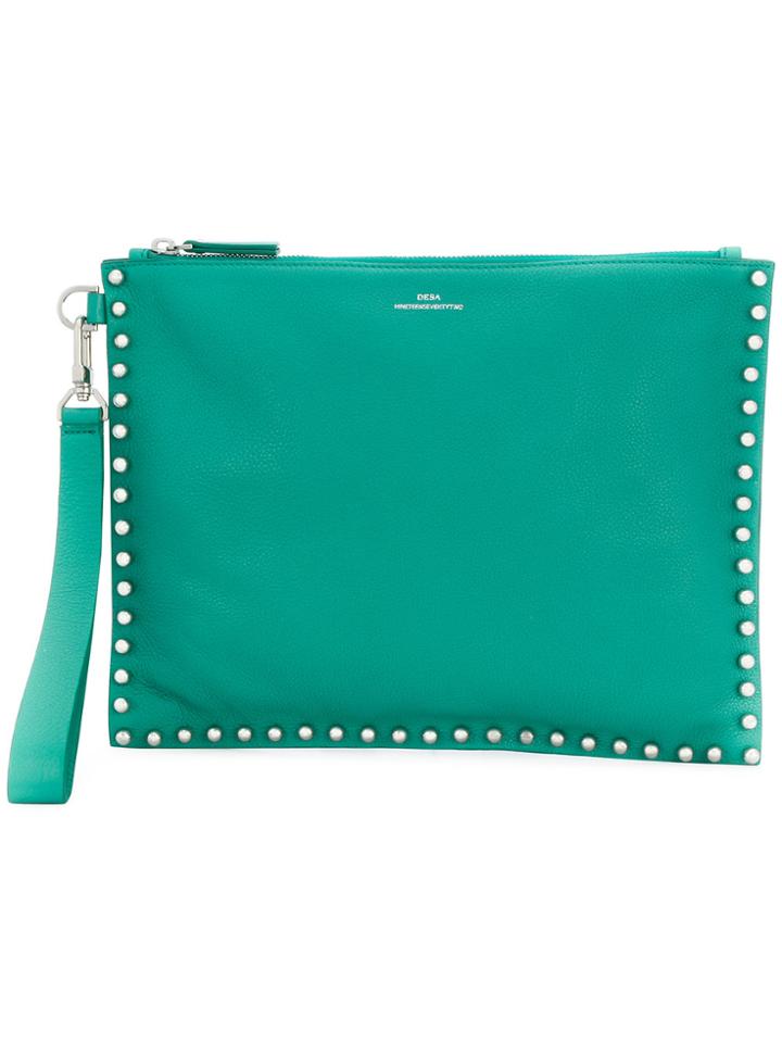 Desa 1972 Studded Clutch Bag - Green