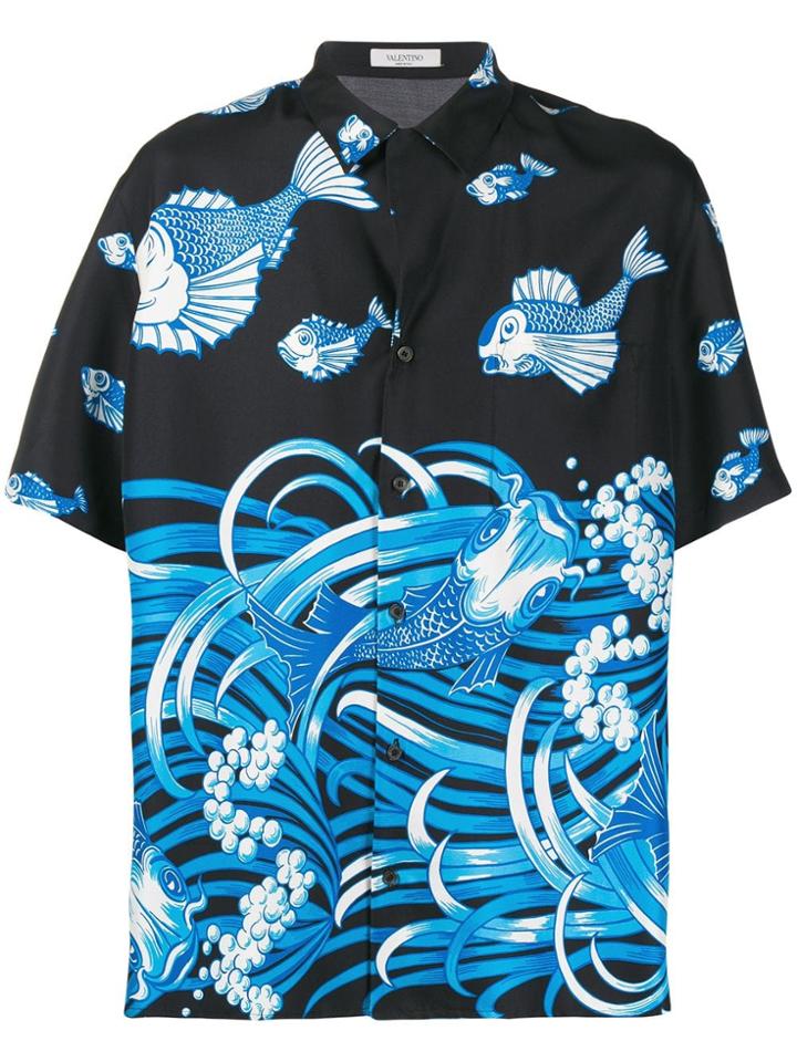 Valentino Fishrain Print Shirt - Blue