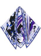 Emilio Pucci Hanami Print Triangular Silk Scarf - Blue