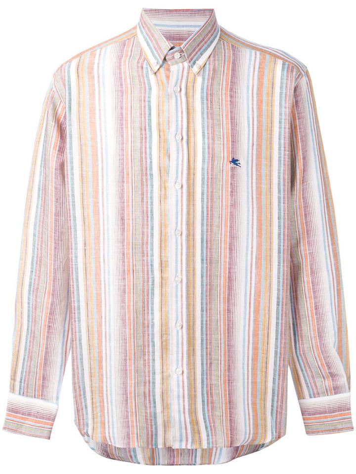 Etro - Striped Shirt - Men - Linen/flax - 44, Linen/flax