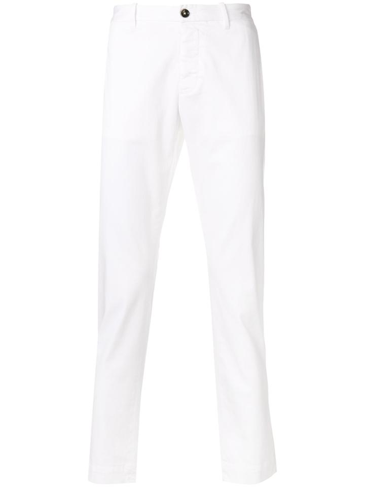 Nine In The Morning Classic Flat Front Trousers - White