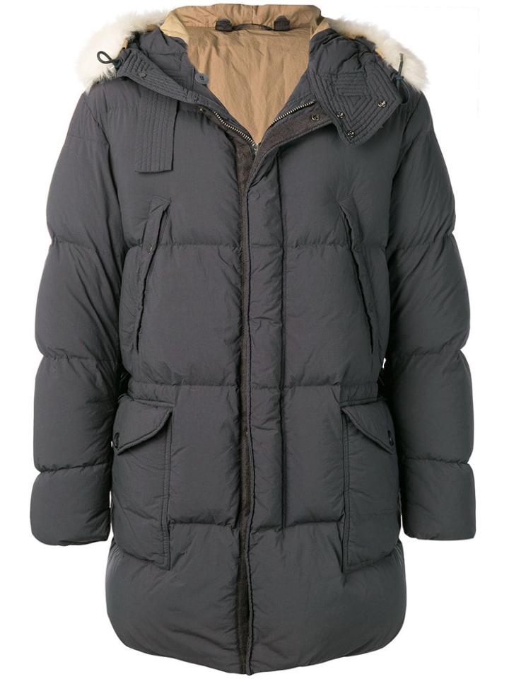 Ten C Padded Hooded Coat - Grey