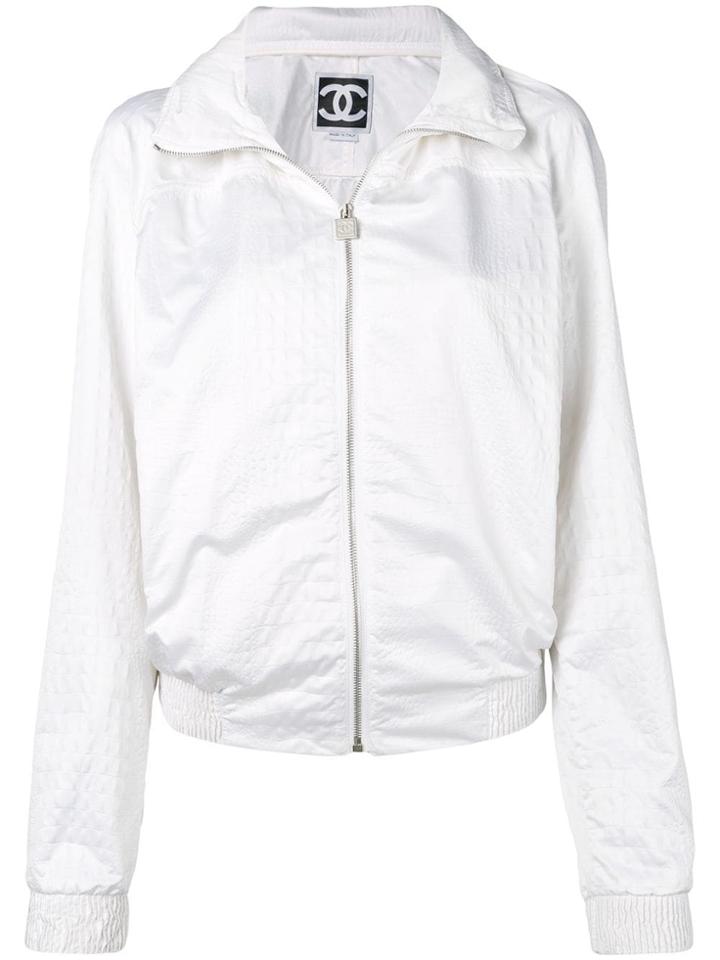 Chanel Vintage 2009's Croco Effect Jacket - White