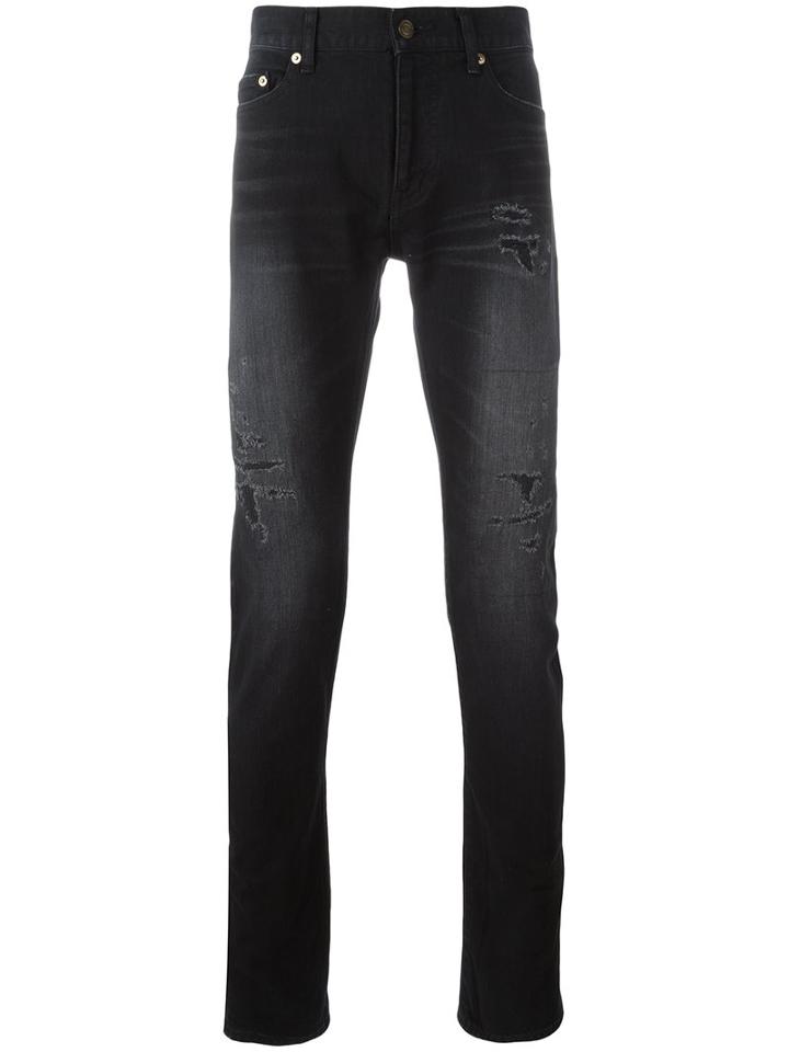 Saint Laurent - Distressed Skinny Jeans - Men - Cotton/spandex/elastane - 33, Black, Cotton/spandex/elastane