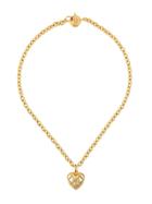 Sonia Rykiel Vintage Logo Heart Pendant Necklace - Metallic