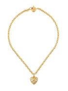 Sonia Rykiel Vintage Logo Heart Pendant Necklace - Metallic