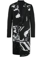 Undercover Printed Single Breasted Coat - Black