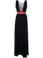 Msgm Embellished Panel Pleated Gown