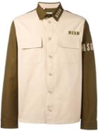Msgm - Logo Contrast Shirt - Men - Cotton - 48, Nude/neutrals, Cotton