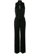 Diane Von Furstenberg Satin And Crepe Wide-leg Jumpsuit - Black